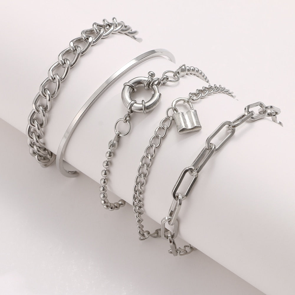 Peris Gems Lock Golden 2-4pc Lovely Bracelets Collection for Women SHEIN Amazon Temu