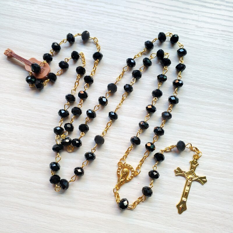 Peris Gems Long Black Crystal Diamonds Rosary Prayer Necklace Unisex SHEIN Amazon Temu