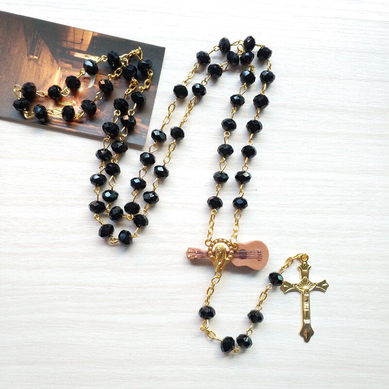 Peris Gems Long Black Crystal Diamonds Rosary Prayer Necklace Unisex SHEIN Amazon Temu