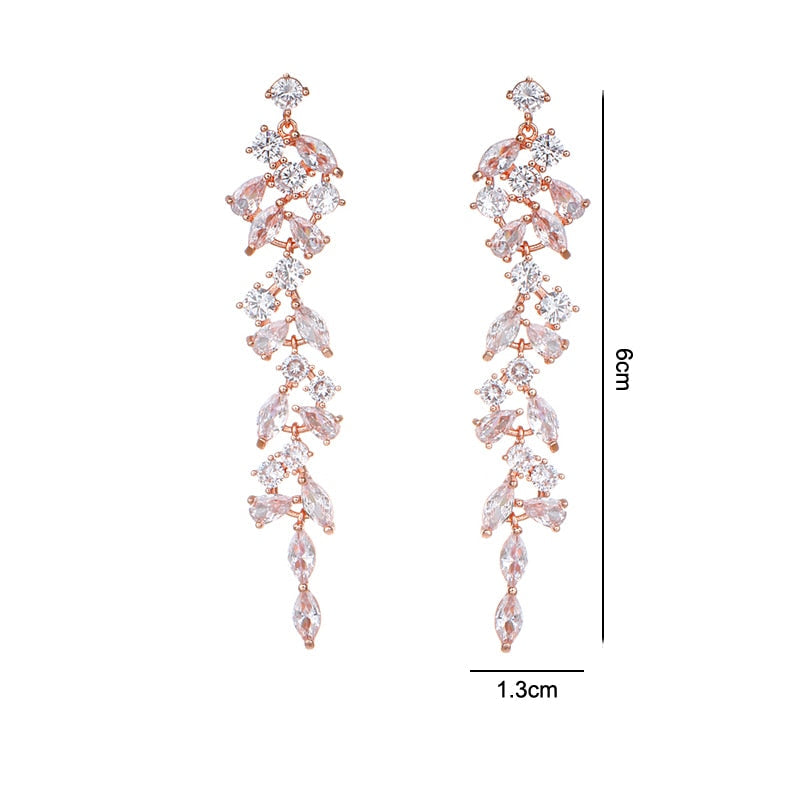 Peris Gems Long Diamond Leaf Tassel Earrings for Women SHEIN Amazon Temu