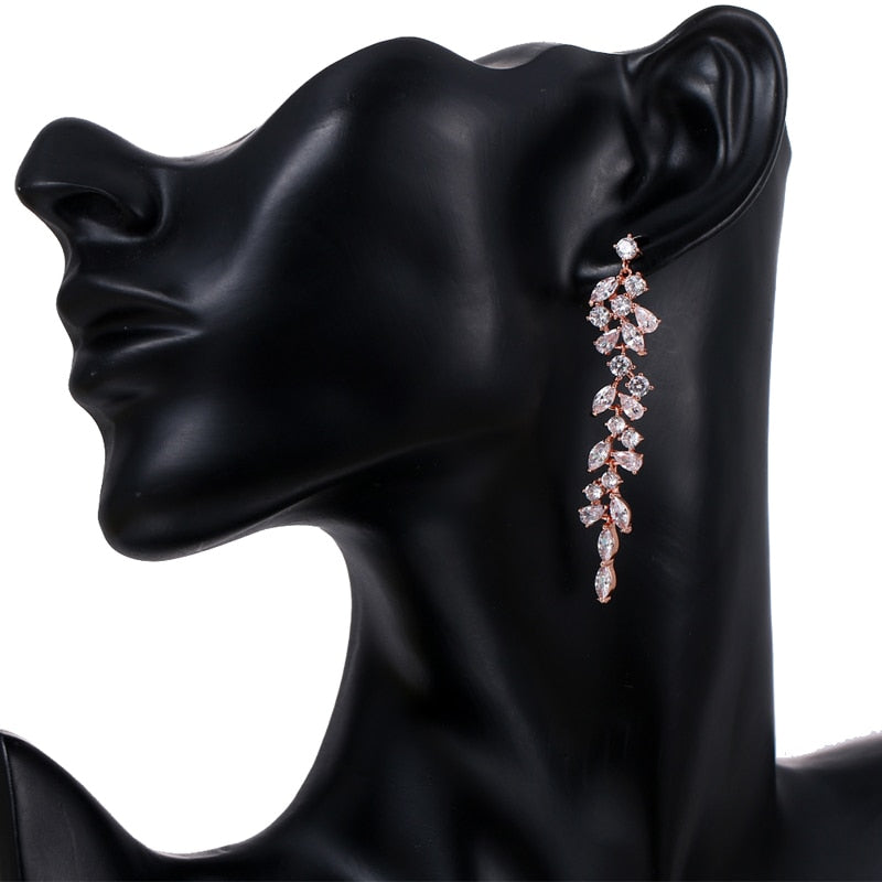 Peris Gems Long Diamond Leaf Tassel Earrings for Women SHEIN Amazon Temu
