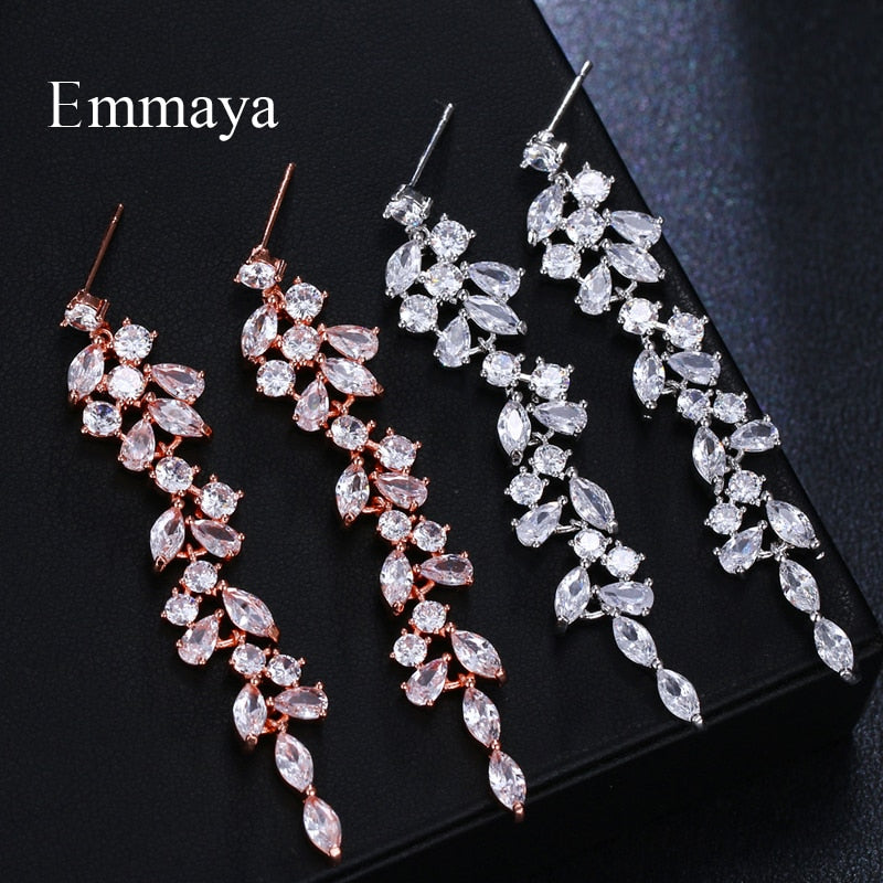 Peris Gems Long Diamond Leaf Tassel Earrings for Women SHEIN Amazon Temu