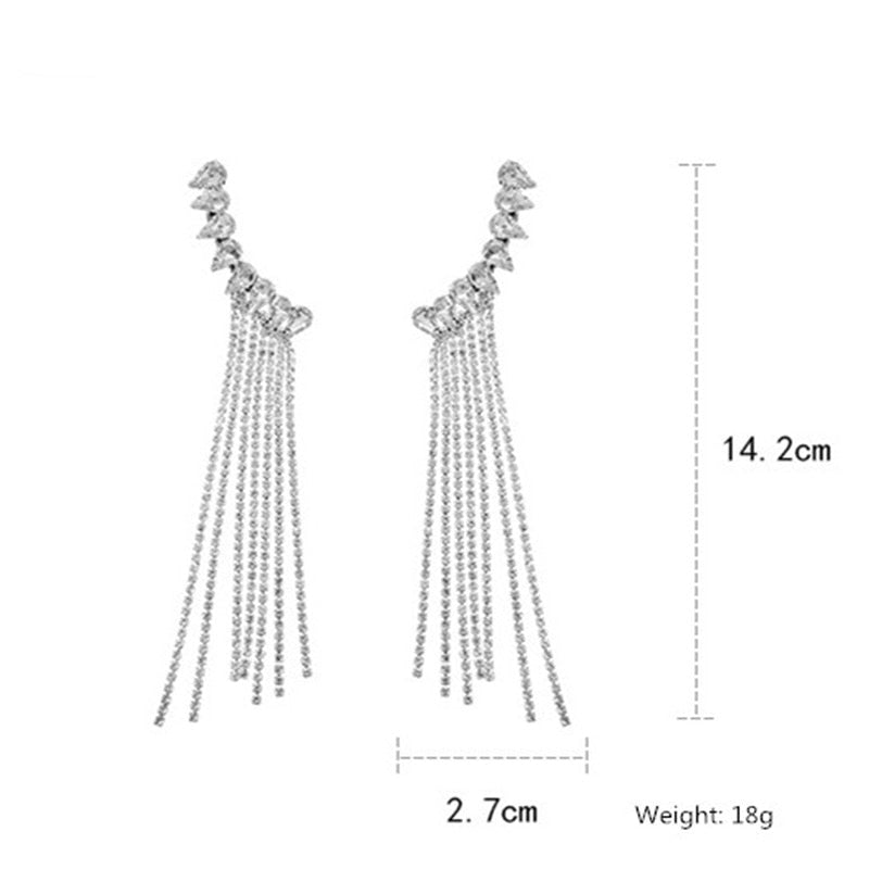 Peris Gems Long Diamond Tassel Drop Earrings for Women | Waterdrop Earrings Long Diamond Tassel Drop Earrings for Women Waterdrop SHEIN Amazon Temu
