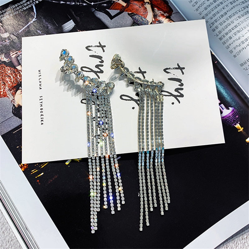Peris Gems Long Diamond Tassel Drop Earrings for Women | Waterdrop Earrings Long Diamond Tassel Drop Earrings for Women Waterdrop SHEIN Amazon Temu