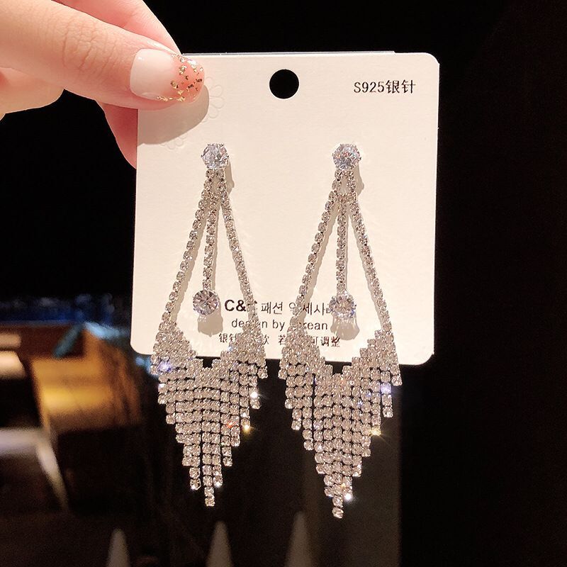 Peris Gems Long Diamond Tassel Earrings for Women | Party Jewelry SHEIN Amazon Temu