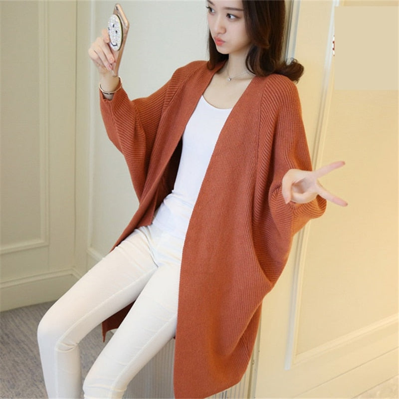 Peris Gems Long Knitted Cardigan for Women | Loose Bat Sleeve Cardigan Sweater Long Knitted Cardigan for Women | Loose Bat Sleeve Cardigan SHEIN Amazon Temu