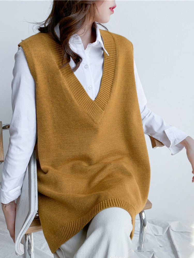 Peris Gems Long Oversized V-Neck Office Style Vest for Women SHEIN Amazon Temu