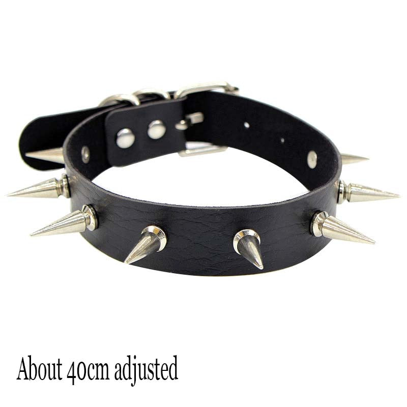 Peris Gems Long Rivet Gothic Harajuku PU Leather Collar Choker Necklaces for Women SHEIN Amazon Temu