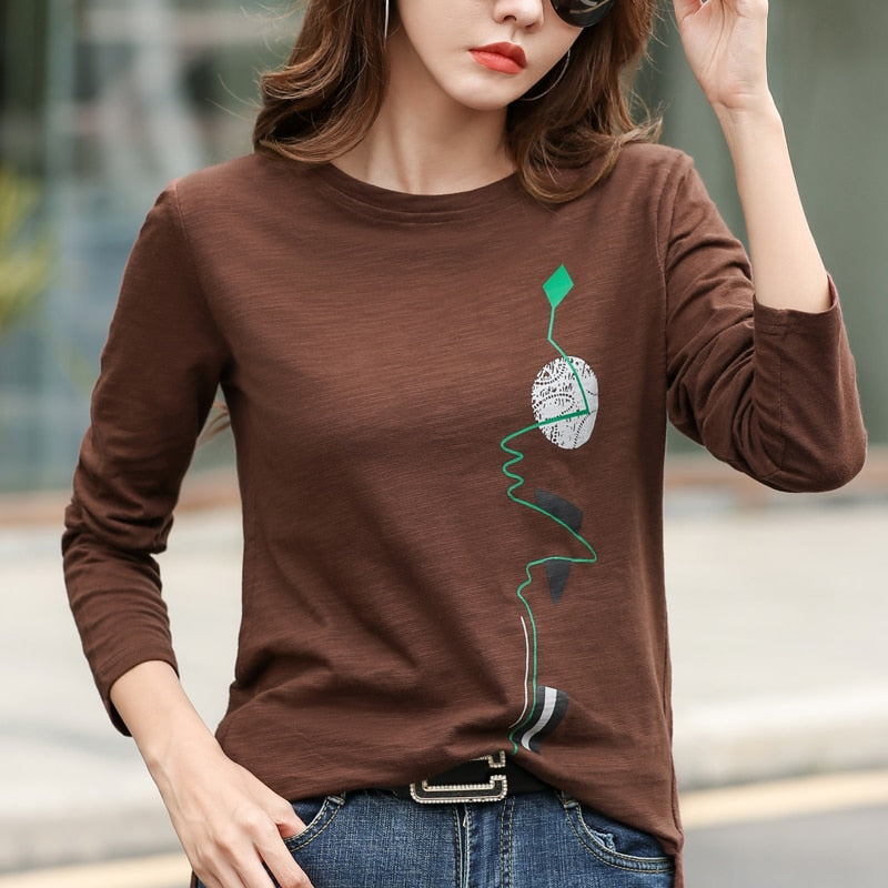 Peris Gems Long Sleeve Cotton Top for Women | Soft Shirts SHEIN Amazon Temu