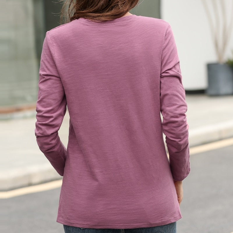 Peris Gems Long Sleeve Cotton Top for Women | Soft Shirts SHEIN Amazon Temu