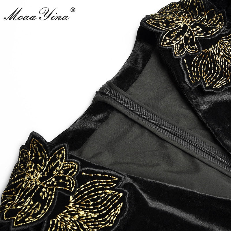 Peris Gems Long Sleeve Gold Embroidered Velvet Jumpsuits for Women SHEIN Amazon Temu