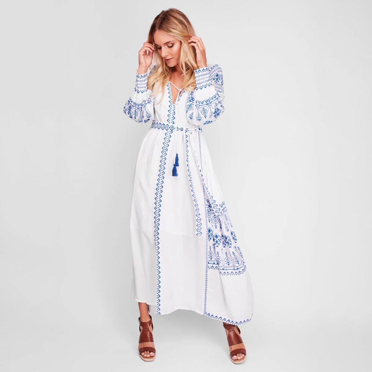 Peris Gems Long Sleeve Maxi Dress for Women | Loose Beach Dress SHEIN Amazon Temu