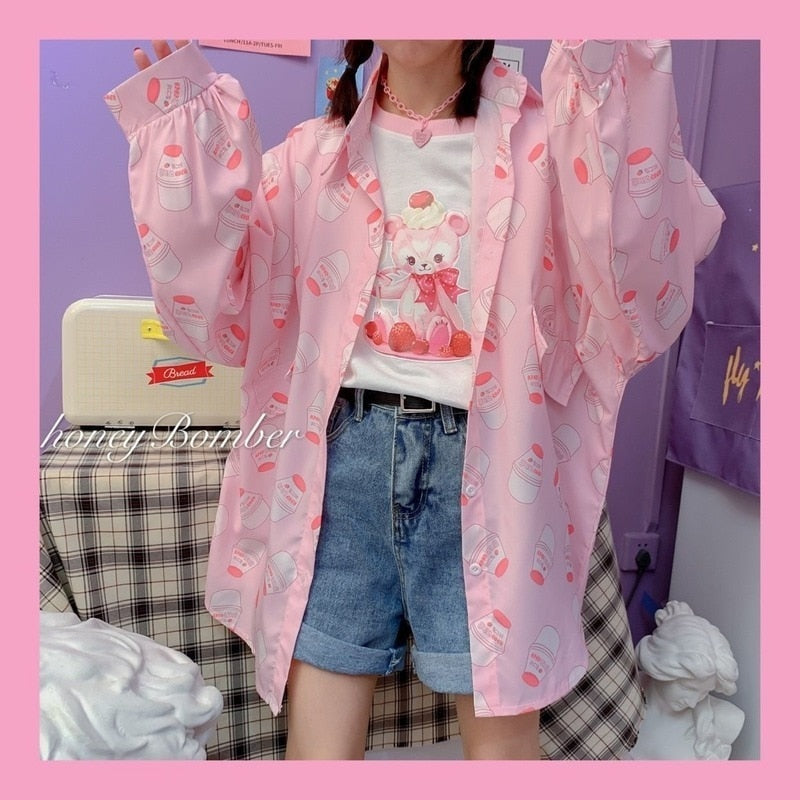 Peris Gems Long Sleeve Y2K Kawaii Button Up Shirts for Women SHEIN Amazon Temu