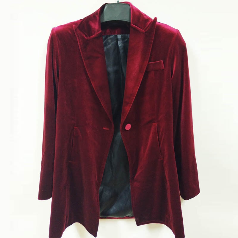 Peris Gems Long Slim Fit Velvet Blazer for Women | Velvet Suit Coat SHEIN Amazon Temu