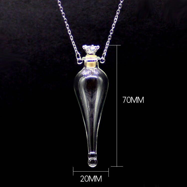 Peris Gems Long Tear Drop Glass Heart Vial Cremation Pendant Necklace - Ash Case Holder Memorial Necklace SHEIN Amazon Temu