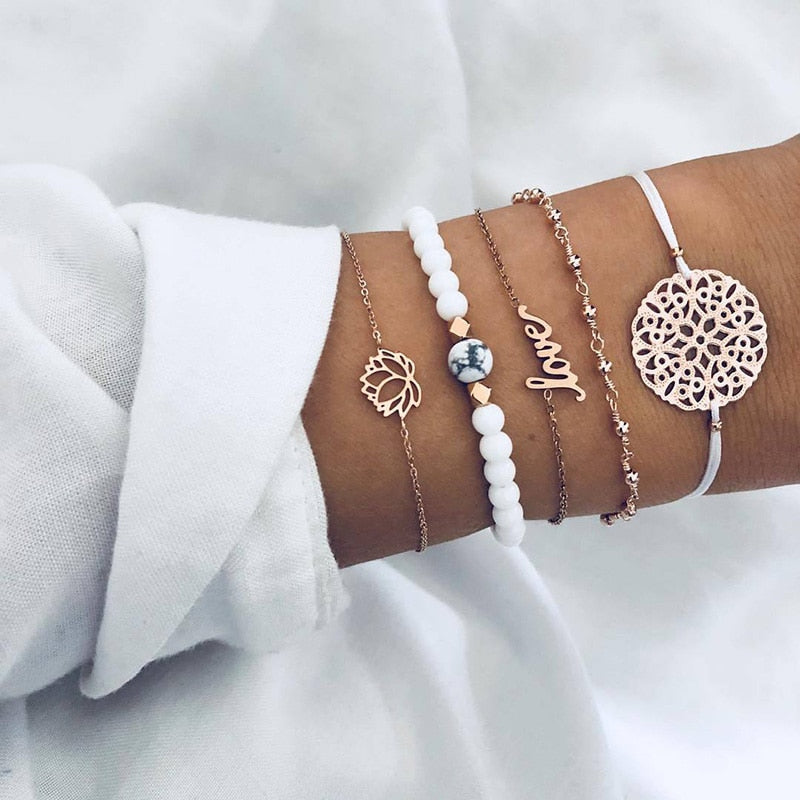 Peris Gems Love Set Bohemian Style 5pc Rope Charm Bracelet Sets for Women SHEIN Amazon Temu