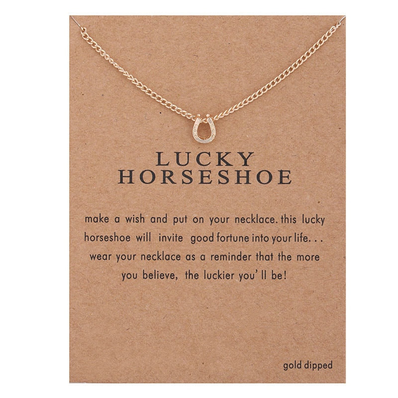 Peris Gems Lucky Horseshoe Good Luck Pendant Necklaces with Fortune Cards Unisex SHEIN Amazon Temu