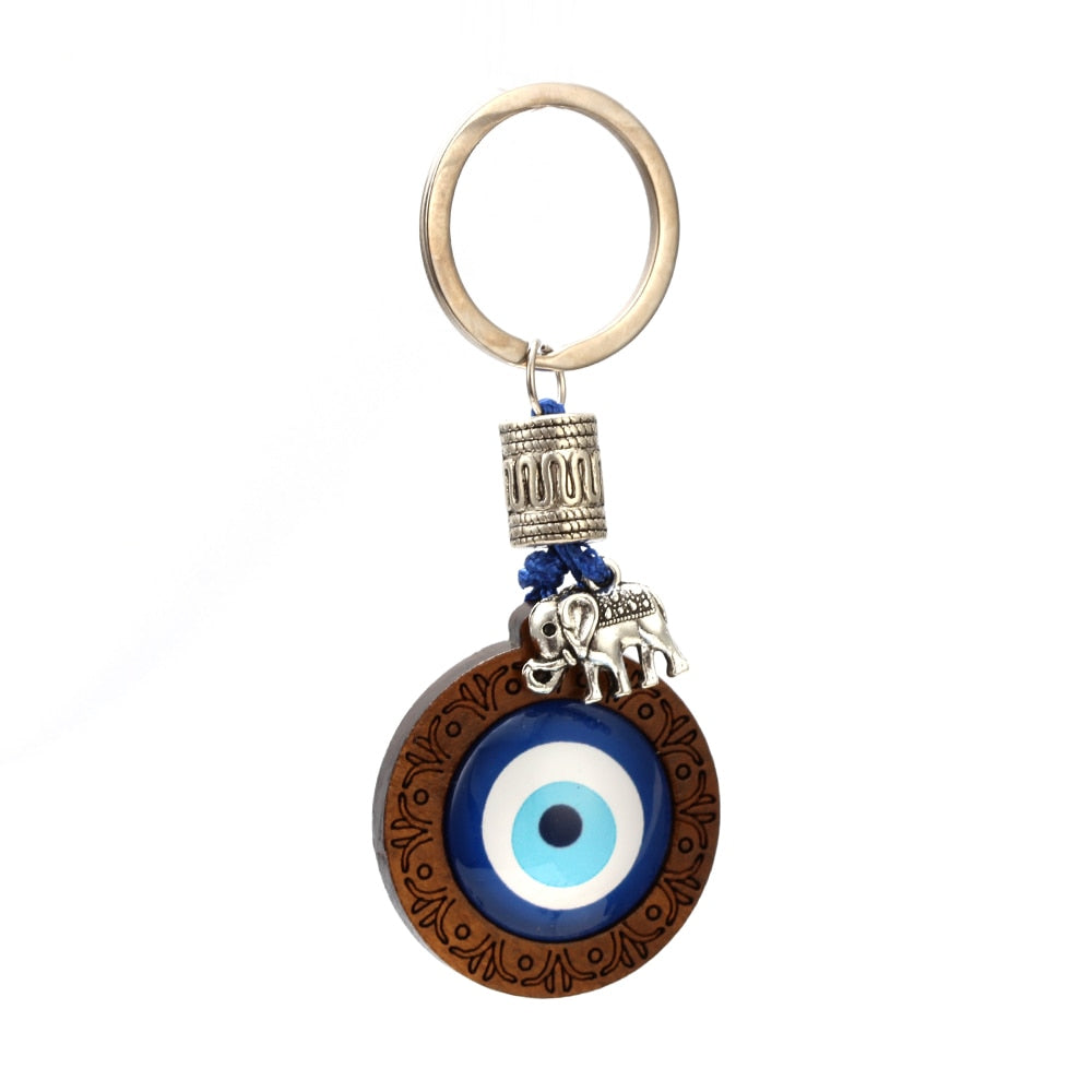Peris Gems Lucky Wood Evil Eye Keychains with Owl Pendant Unisex SHEIN Amazon Temu