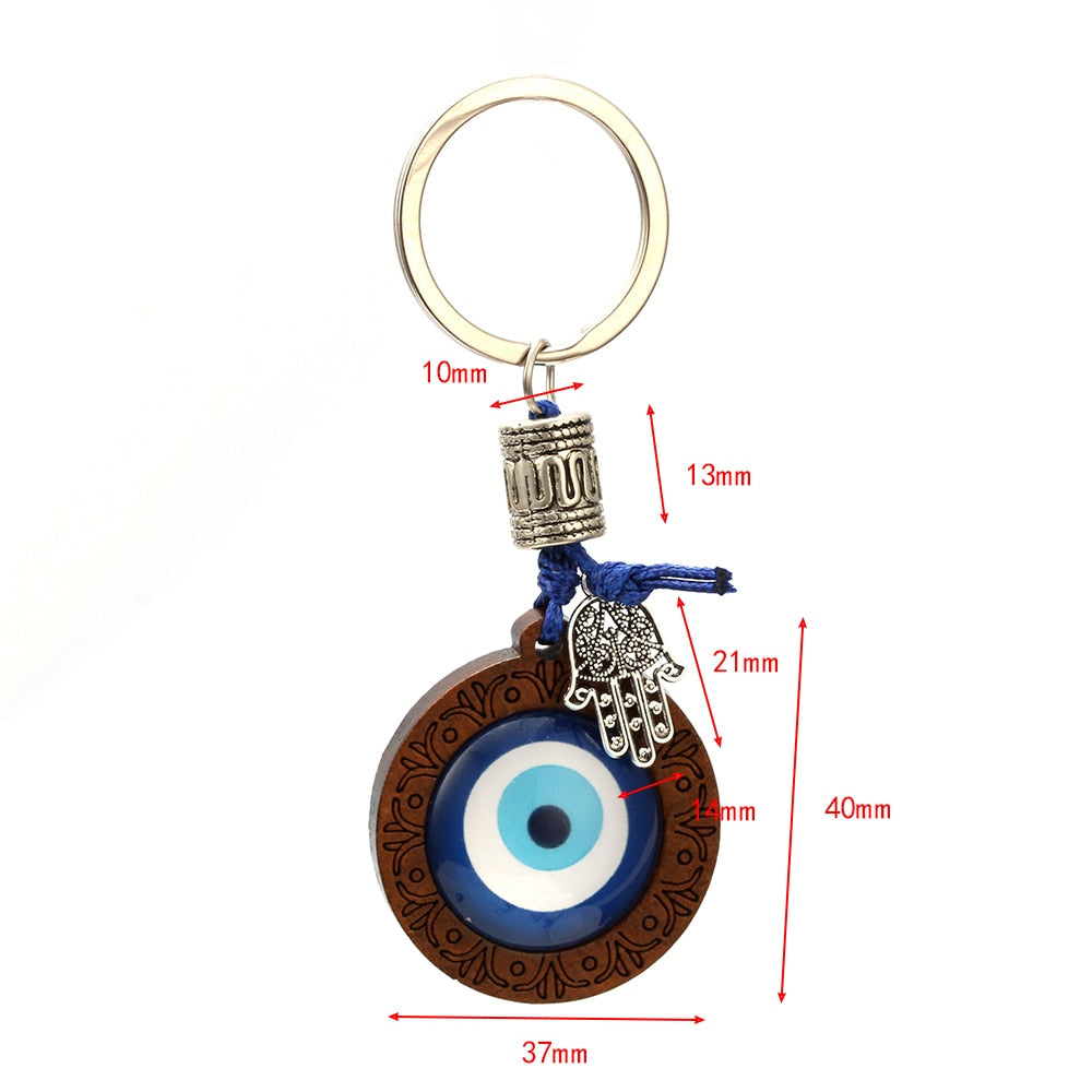 Peris Gems Lucky Wood Evil Eye Keychains with Owl Pendant Unisex SHEIN Amazon Temu