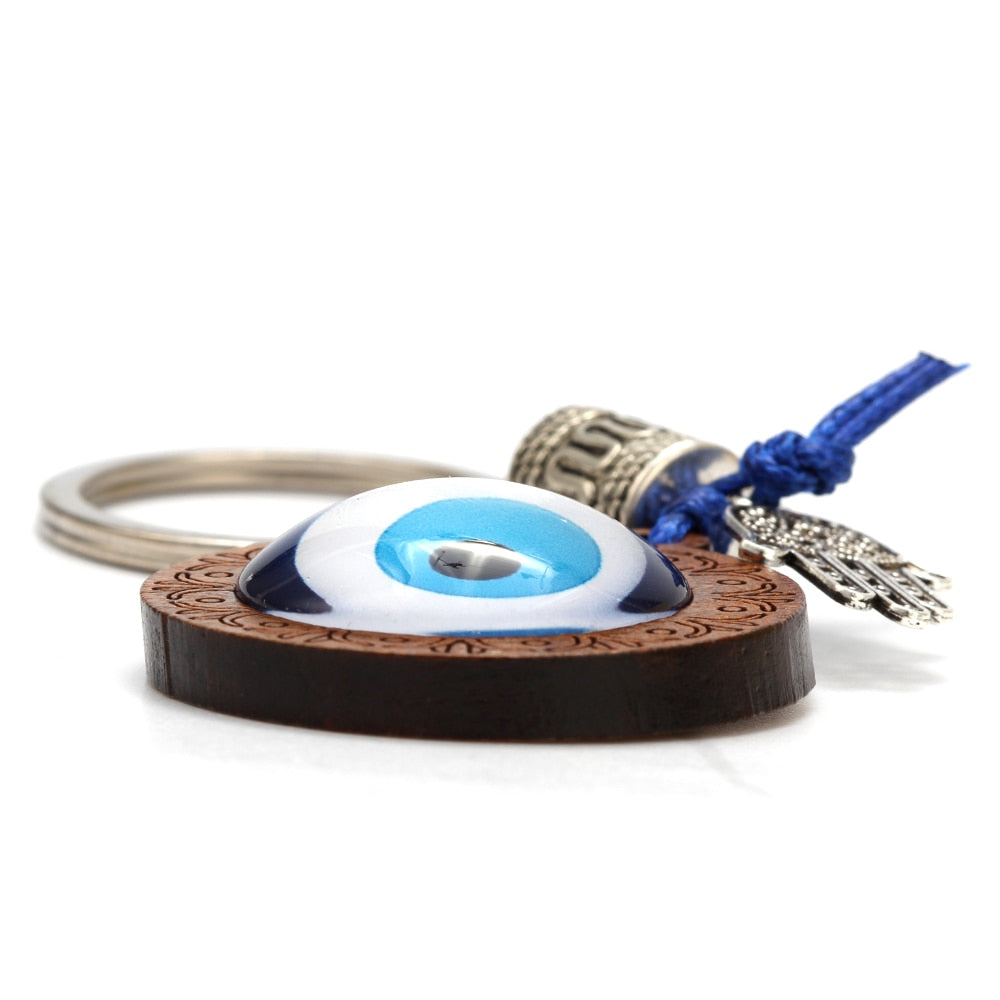 Peris Gems Lucky Wood Evil Eye Keychains with Owl Pendant Unisex SHEIN Amazon Temu