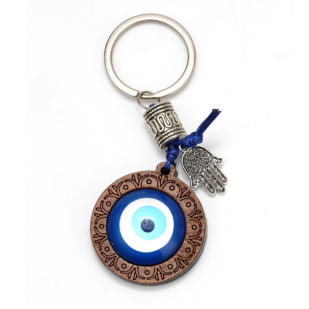 Peris Gems Lucky Wood Evil Eye Keychains with Owl Pendant Unisex SHEIN Amazon Temu