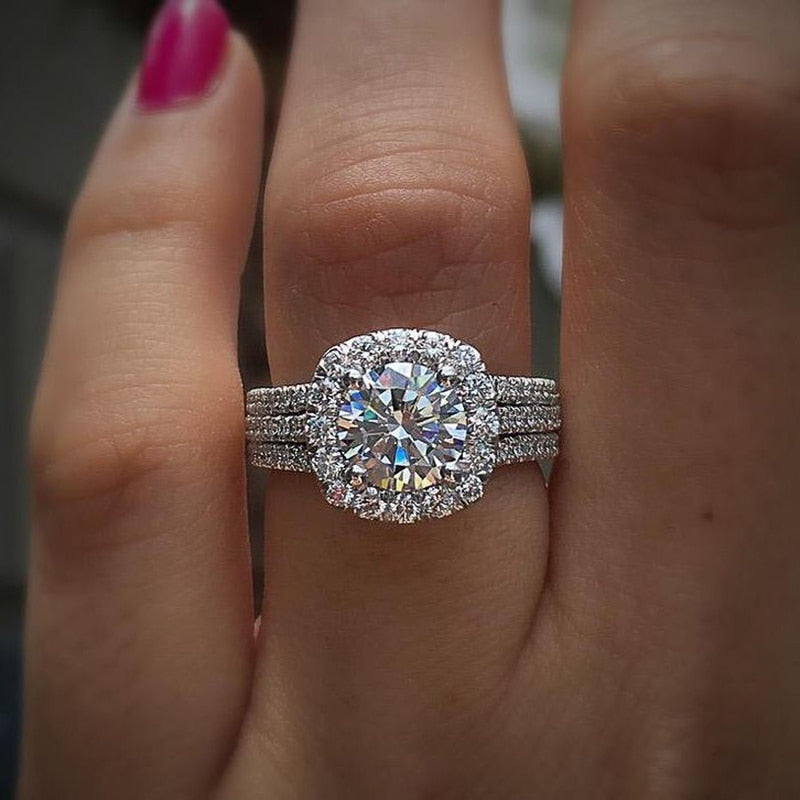 Peris Gems Luxurious Cubic Zirconia Rings for Women | Silver Diamond Ring SHEIN Amazon Temu