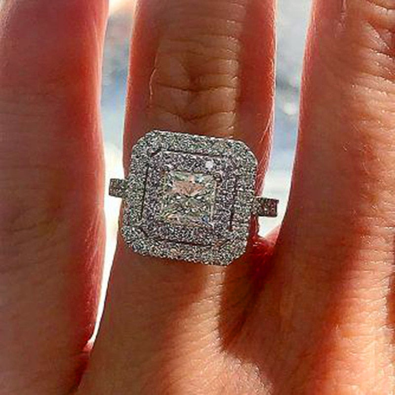 Peris Gems Luxurious Cubic Zirconia Rings for Women | Silver Diamond Ring SHEIN Amazon Temu