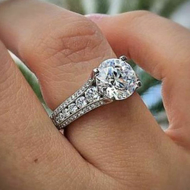 Peris Gems Luxurious Cubic Zirconia Rings for Women | Silver Diamond Ring SHEIN Amazon Temu