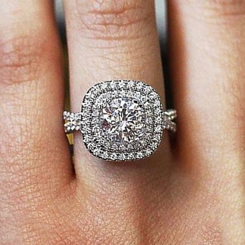 Peris Gems Luxurious Cubic Zirconia Rings for Women | Silver Diamond Ring SHEIN Amazon Temu