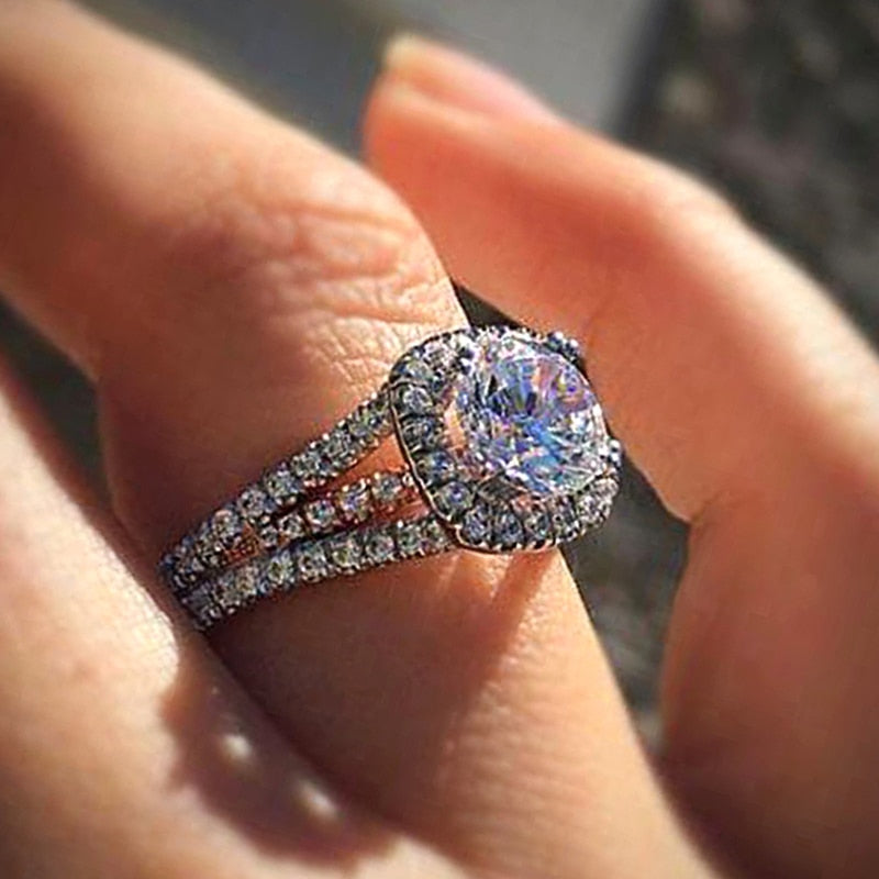 Peris Gems Luxurious Cubic Zirconia Rings for Women | Silver Diamond Ring SHEIN Amazon Temu