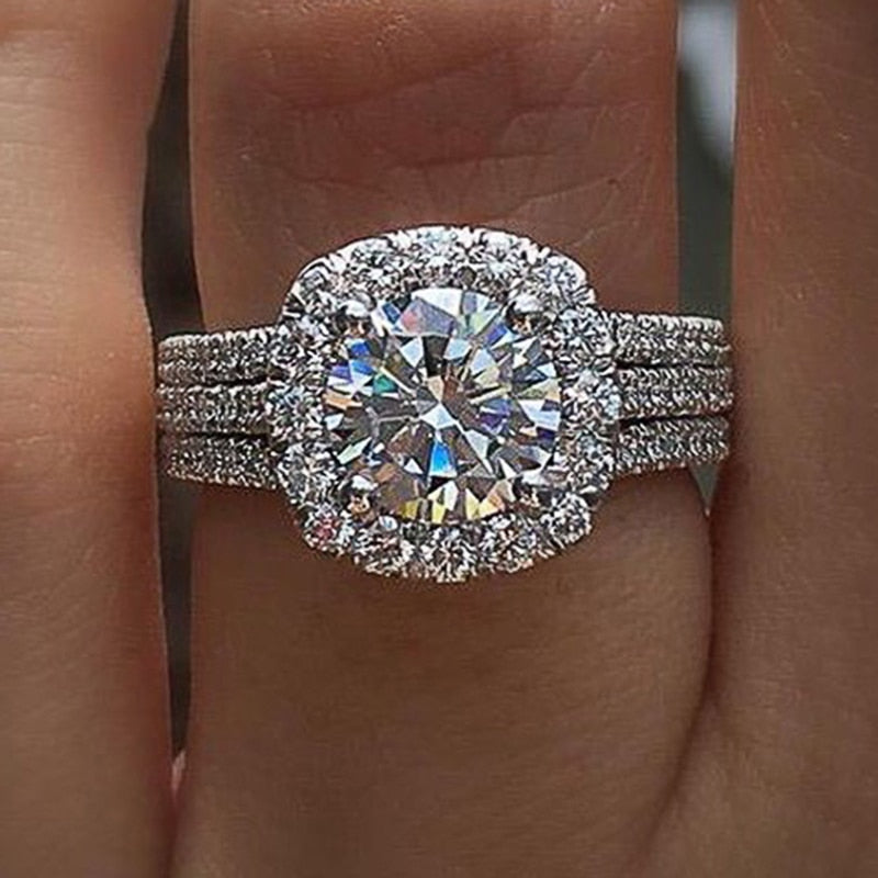 Peris Gems Luxurious Cubic Zirconia Rings for Women | Silver Diamond Ring SHEIN Amazon Temu