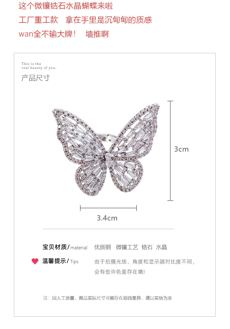 Peris Gems Luxurious Diamond Butterfly Ring Collection for Women SHEIN Amazon Temu