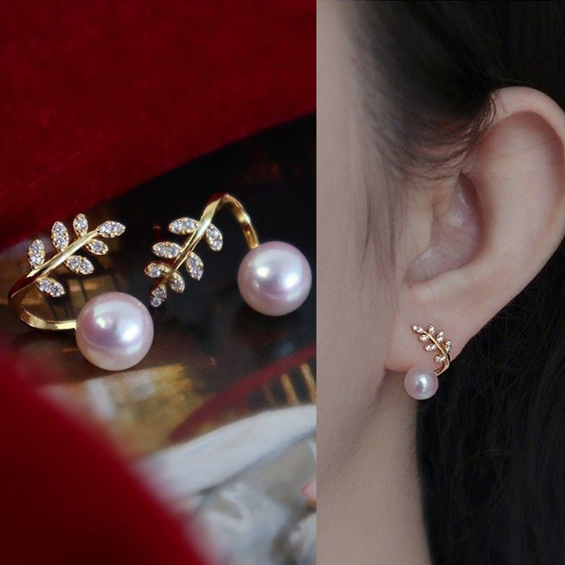 Peris Gems Luxury Pearl Tulip Flower Stud Earrings - Exquisite Zircon Party Earrings SHEIN Amazon Temu