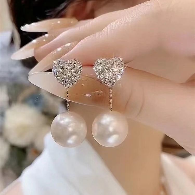 Peris Gems Luxury Pearl Tulip Flower Stud Earrings - Exquisite Zircon Party Earrings SHEIN Amazon Temu