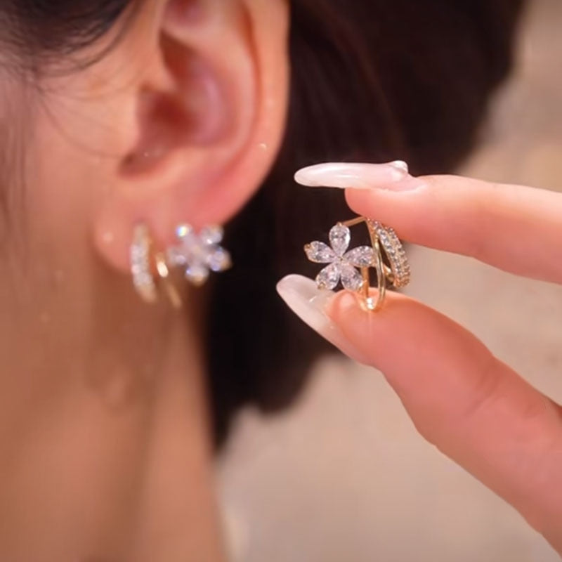 Peris Gems Luxury Pearl Tulip Flower Stud Earrings - Exquisite Zircon Party Earrings SHEIN Amazon Temu