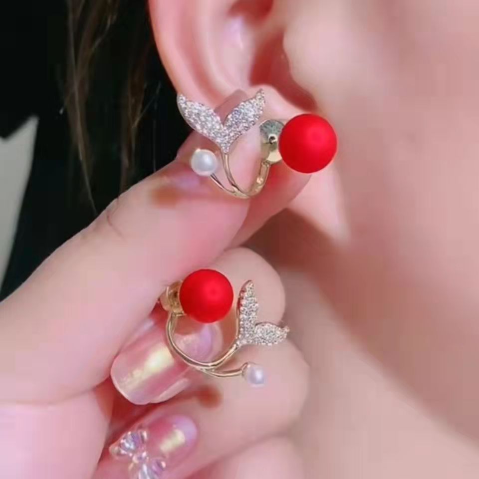 Peris Gems Luxury Pearl Tulip Flower Stud Earrings - Exquisite Zircon Party Earrings SHEIN Amazon Temu