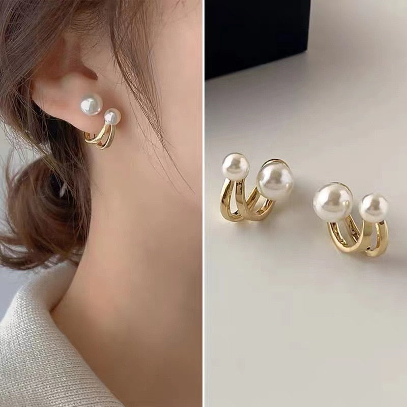 Peris Gems Luxury Pearl Tulip Flower Stud Earrings - Exquisite Zircon Party Earrings SHEIN Amazon Temu