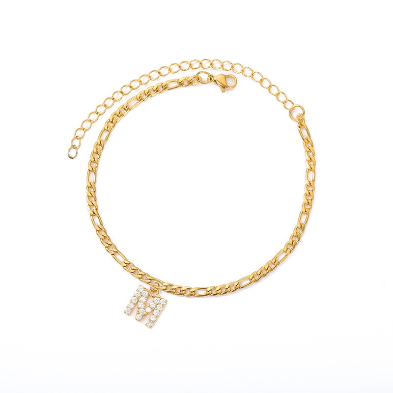 Peris Gems M Initial Letter Anklets for Women | Stainless Steel Gold Ankle Bracelets SHEIN Amazon Temu