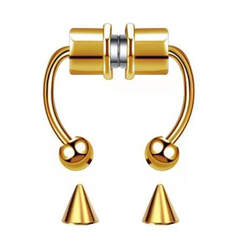 Peris Gems Magnetic Horeshoe Septum Fake Nose Ring Non-Piercing SHEIN Amazon Temu