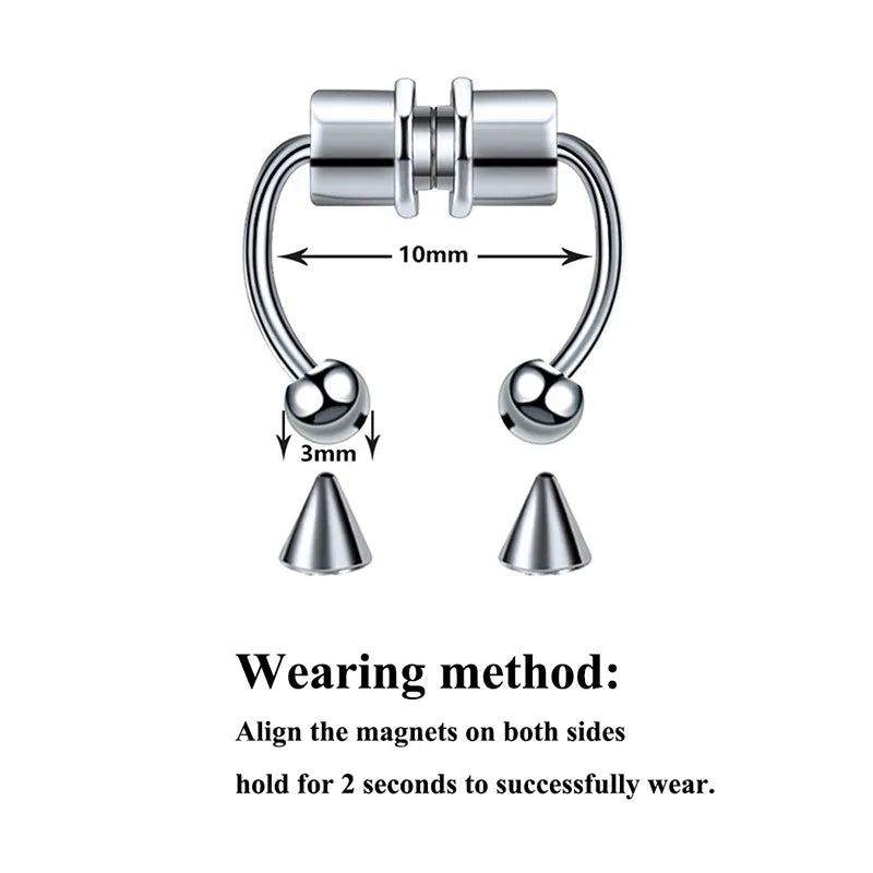 Peris Gems Magnetic Horeshoe Septum Fake Nose Ring Non-Piercing SHEIN Amazon Temu