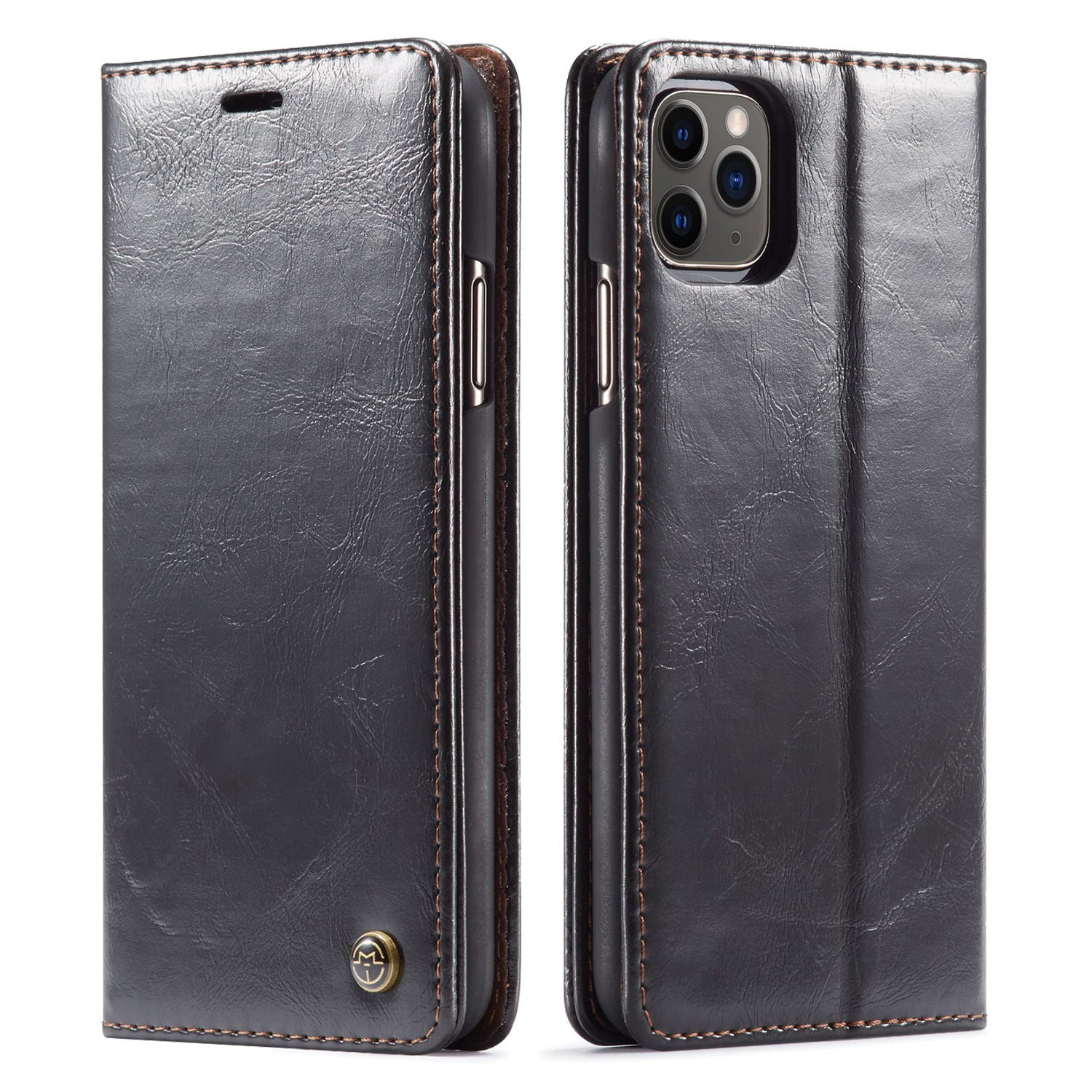 Peris Gems Magnetic Leather Wallet iPhone Cover Case | Card Holder Phone Case Magnetic Leather Wallet iPhone Cover Card Holder Case SHEIN Amazon Temu
