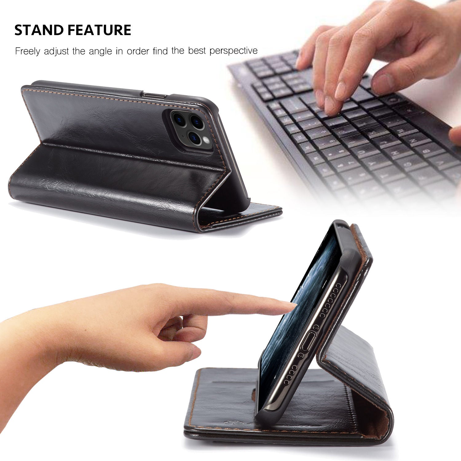 Peris Gems Magnetic Leather Wallet iPhone Cover Case | Card Holder Phone Case Magnetic Leather Wallet iPhone Cover Card Holder Case SHEIN Amazon Temu