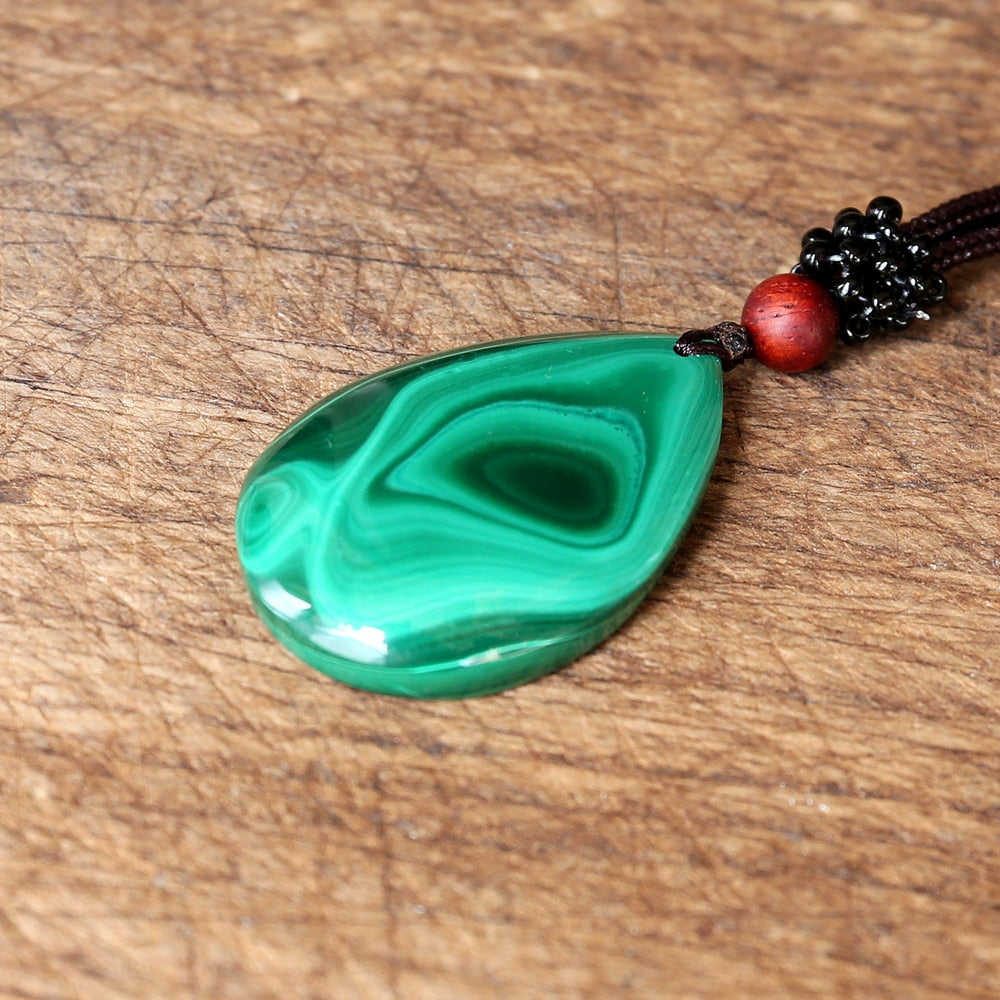 Peris Gems Malachite Waterdrop Pendant Necklace | Green Necklace SHEIN Amazon Temu