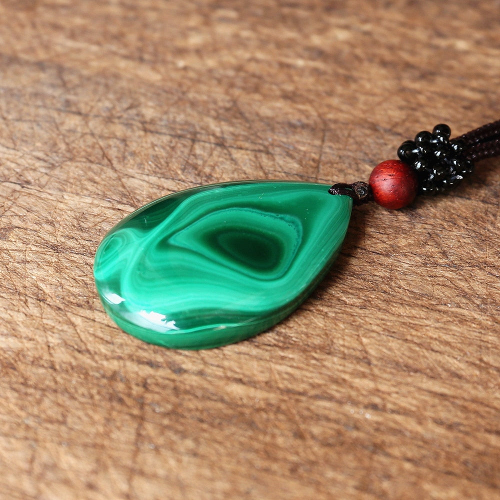 Peris Gems Malachite Waterdrop Pendant Necklace | Green Necklace SHEIN Amazon Temu