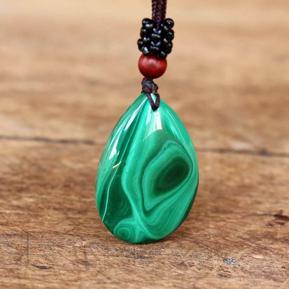 Peris Gems Malachite Waterdrop Pendant Necklace | Green Necklace SHEIN Amazon Temu