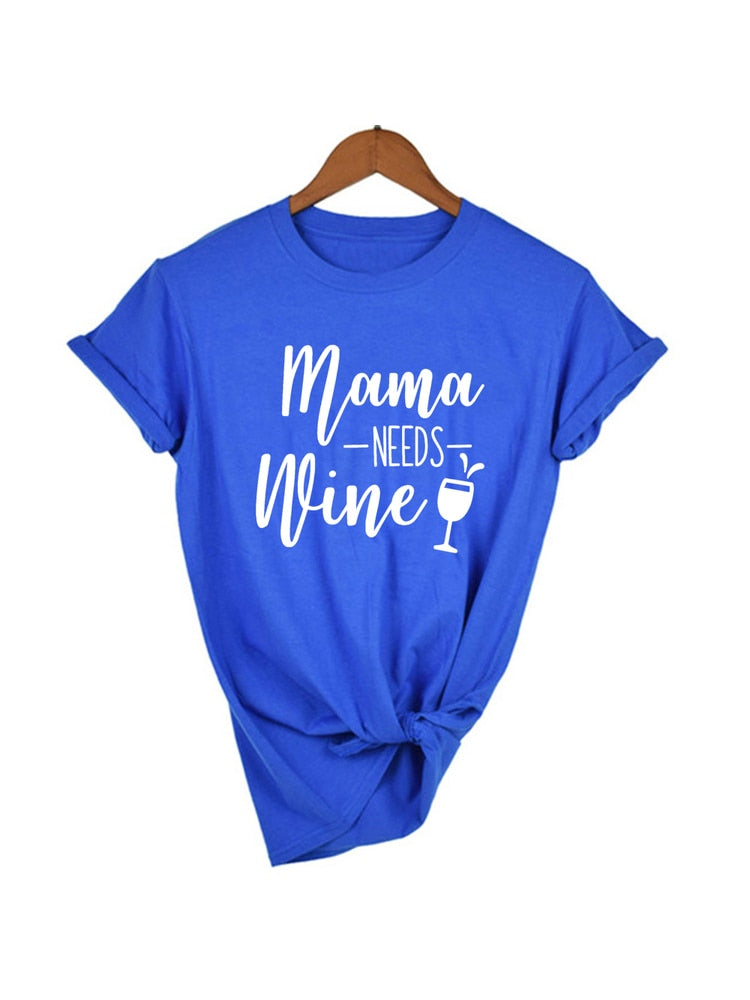 Peris Gems Mama Needs Wine Letter Print T Shirt for Women | Short Sleeve Wine Lover Tee Mama Needs Wine Letter Print T Shirt for Women | Wine Lover SHEIN Amazon Temu