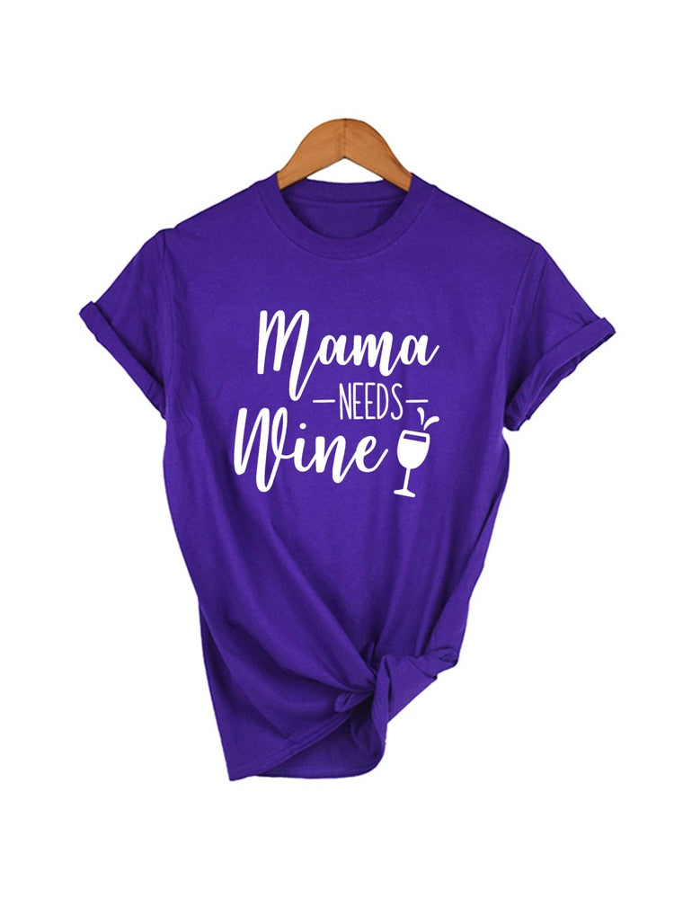 Peris Gems Mama Needs Wine Letter Print T Shirt for Women | Short Sleeve Wine Lover Tee Mama Needs Wine Letter Print T Shirt for Women | Wine Lover SHEIN Amazon Temu