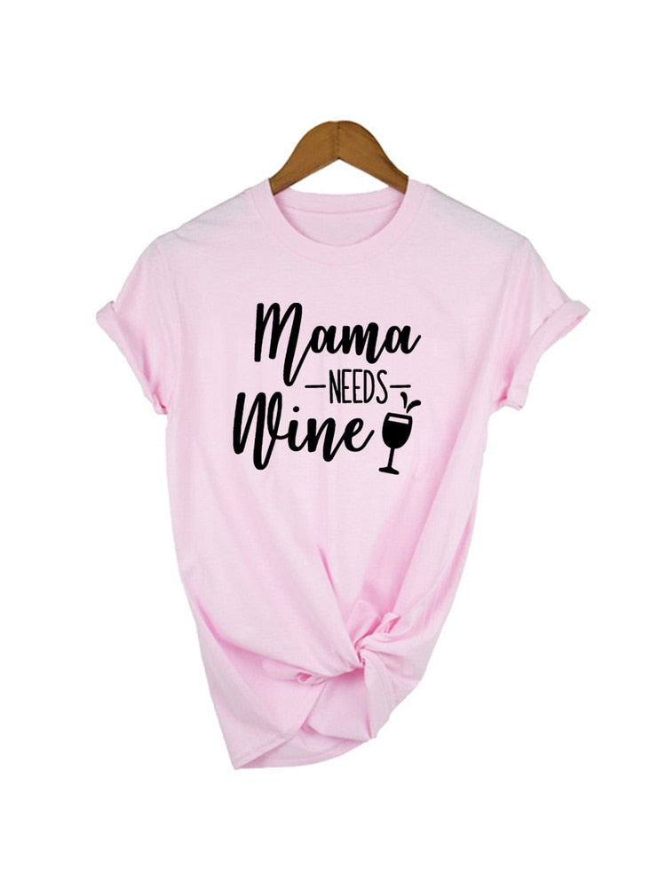 Peris Gems Mama Needs Wine Letter Print T Shirt for Women | Short Sleeve Wine Lover Tee Mama Needs Wine Letter Print T Shirt for Women | Wine Lover SHEIN Amazon Temu