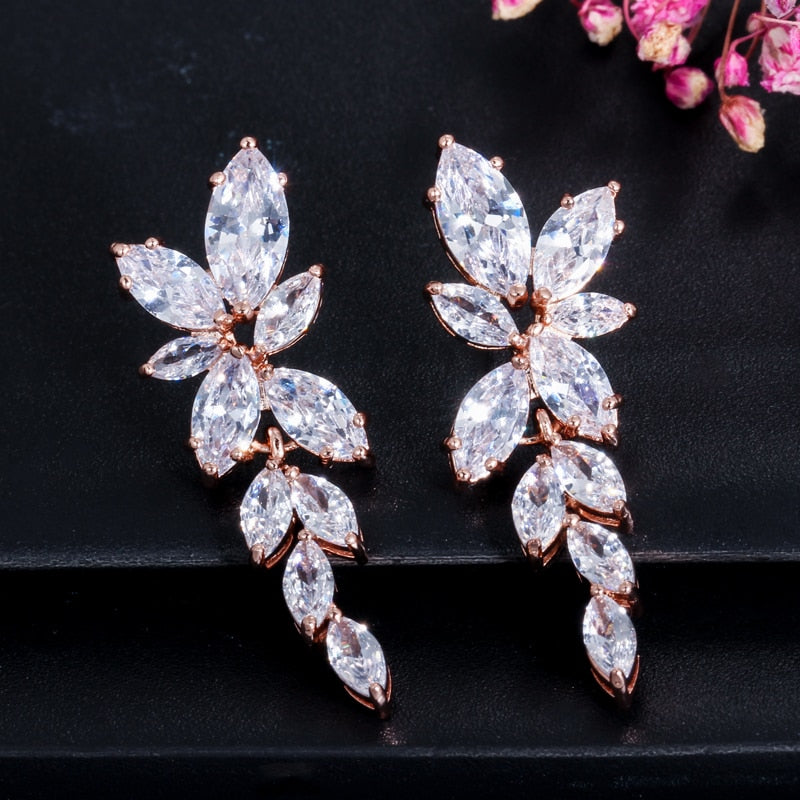 Peris Gems Marquise Cut Diamond Flower Cluster Tassel Earrings for Women Marquise Cut Diamond Flower Cluster Tassel Earring for Women SHEIN Amazon Temu