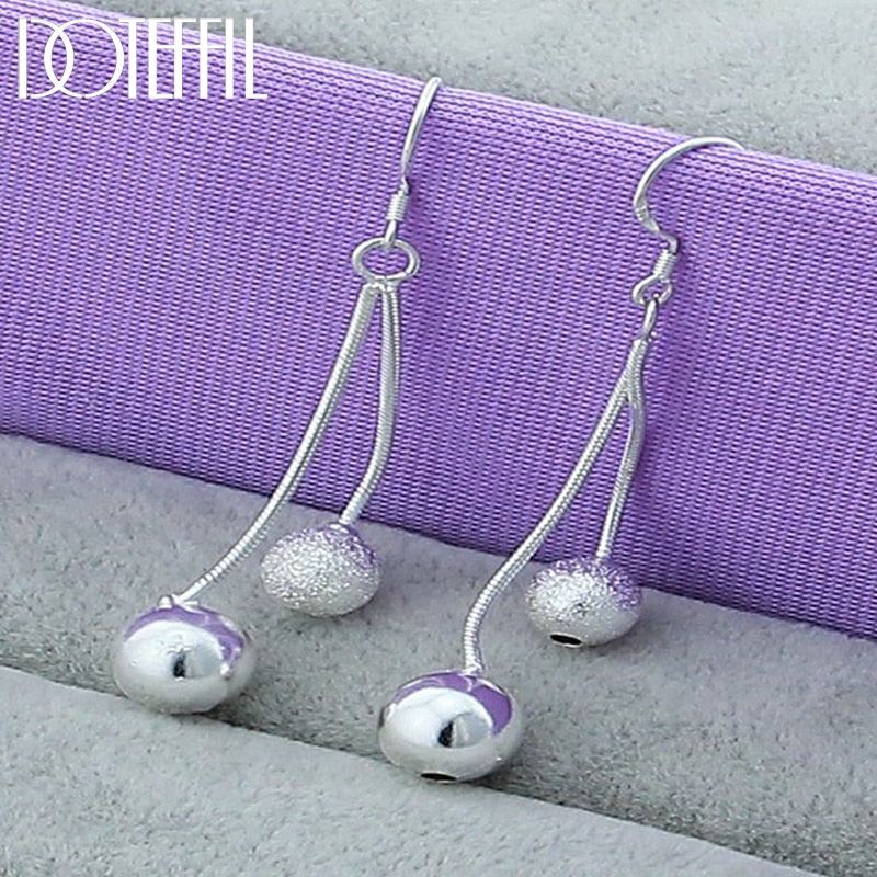 Peris Gems Matte Beads Long Drop Earrings for Women | Sterling Silver Round Tassel Earrings for Women SHEIN Amazon Temu